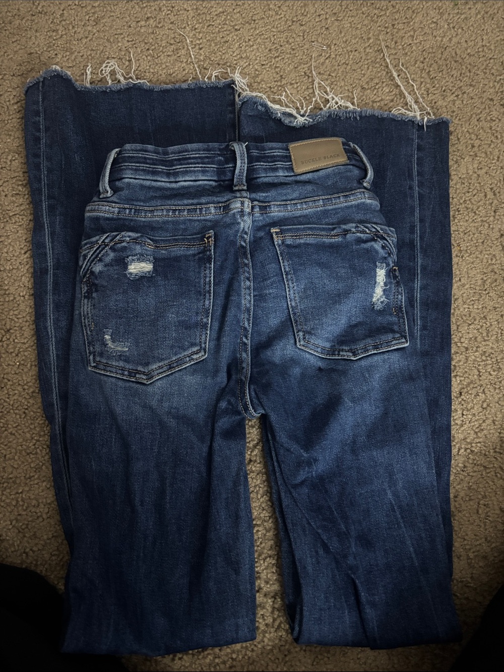 Buckle Dark Blue Flare Jeans - Picture 2 of 3